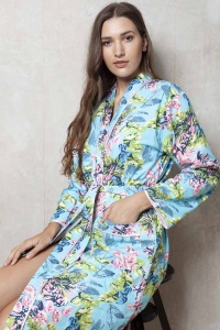 Caribe Flora Cotton Kimono Wrap